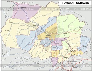 Карта Томской области - клипарт