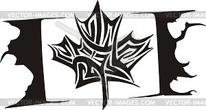 Maple leaf flame - vector clip art