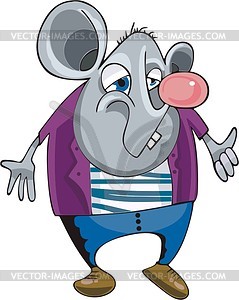 Curious mouse cartoon - vector clip art