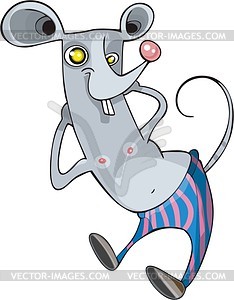 Curious mouse cartoon - vector image