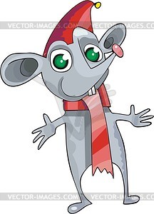 Curious mouse cartoon - vector clip art