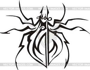 Spider tattoo - white & black vector clipart