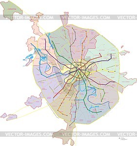 Karte von Moskau - vektorisiertes Bild