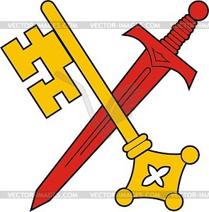 Key and sword - vector clipart