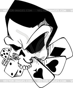 Skull and playing cards - vector clipart