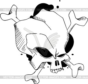 Skull and bones tattoo - vector clipart