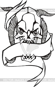 Skull template with ribbon - royalty-free vector clipart