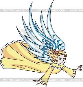 Angel girl flying - vector image