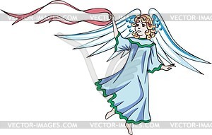 Girl angel - vector clipart