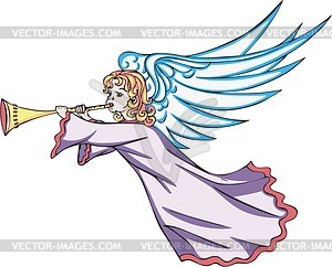 Girl troubadour angel  - vector clipart