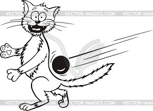 Ludicrous cat cartoon - vector clipart