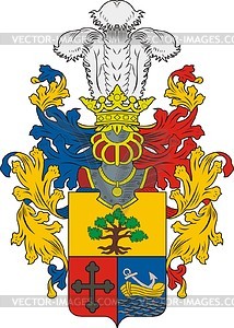 Korniliev, family coat of arms - vector clipart