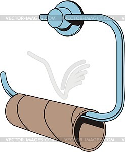 WC paper and holder - vector clipart