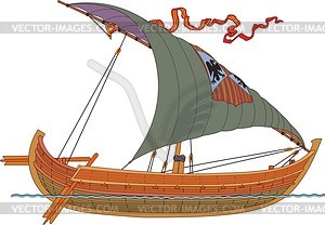 Medieval ship - vector clipart