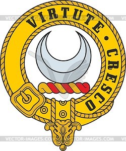 Leask clan crest badge - vector clipart