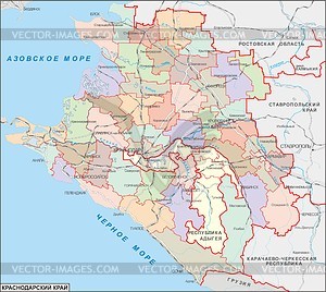 Карта Краснодарского края - изображение в векторе / векторный клипарт