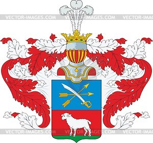 Kushnikov, family coat of arms - vector clipart