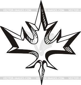 Maple leaf tattoo - vector image