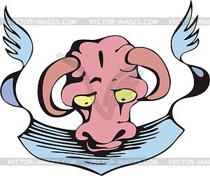 Curious bull template - vector clipart