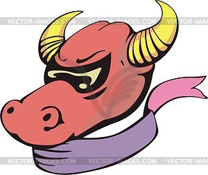 Curious bull template - vector image