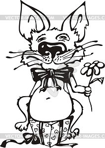 Ludicrous cat cartoon - vector image