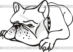 Sad dog lying - vector clipart