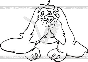 Lying dog with large ears - vector clipart