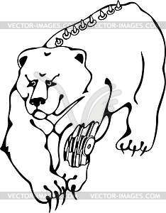 Bear tattoo - vector image