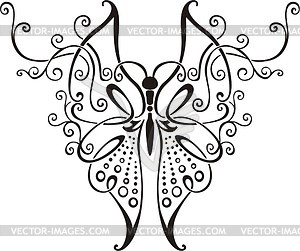 Symmetrical butterfly vignette - vector clipart