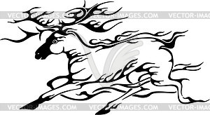 Deer flame - vector clipart