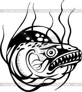 Тату рыба - векторный клипарт / векторное изображение
