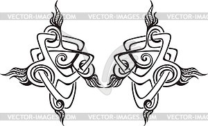 Симметричная декоративная виньетка - векторизованное изображение клипарта