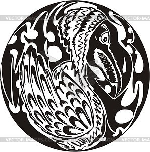 Round dodo decoration - vector clipart