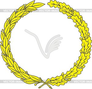 Laurel and oak wreath - vector clip art