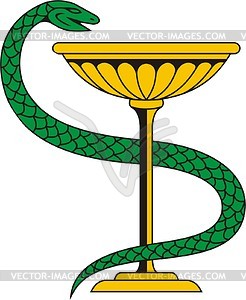 Чаша со змеей - векторное изображение EPS
