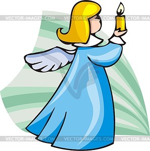 Angel with candle - vector image