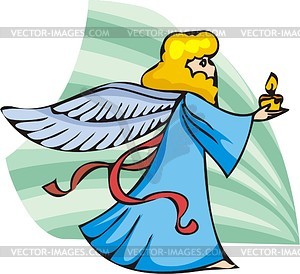 Angel with candle - vector image