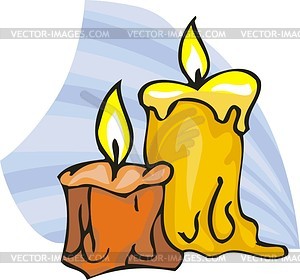Melting wax of candles - vector clipart