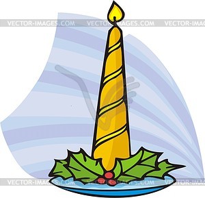 Christmas candle - vector image