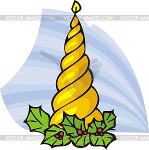 Christmas candle - vector clipart