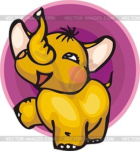 Yellow elephant calf - vector clipart