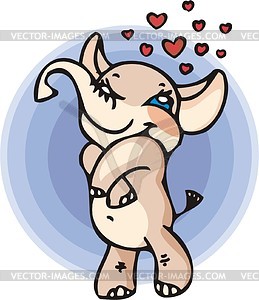 Elephant in love - vector clipart