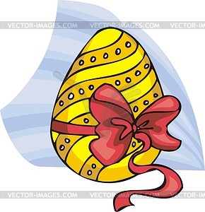 Easter egg with bow - vector clipart