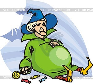 Witch with candies - vector clipart