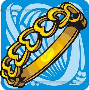 Golden ring with hearts - vector clipart