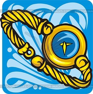 Golden wristwatch - vector clipart