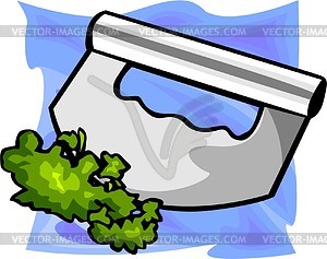 Knife and salad - vector clipart