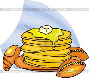 Pancakes and pies - vector clipart