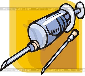 Syringe and needle - vector image