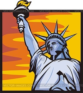 The Statue of Liberty in New York - vector clip art